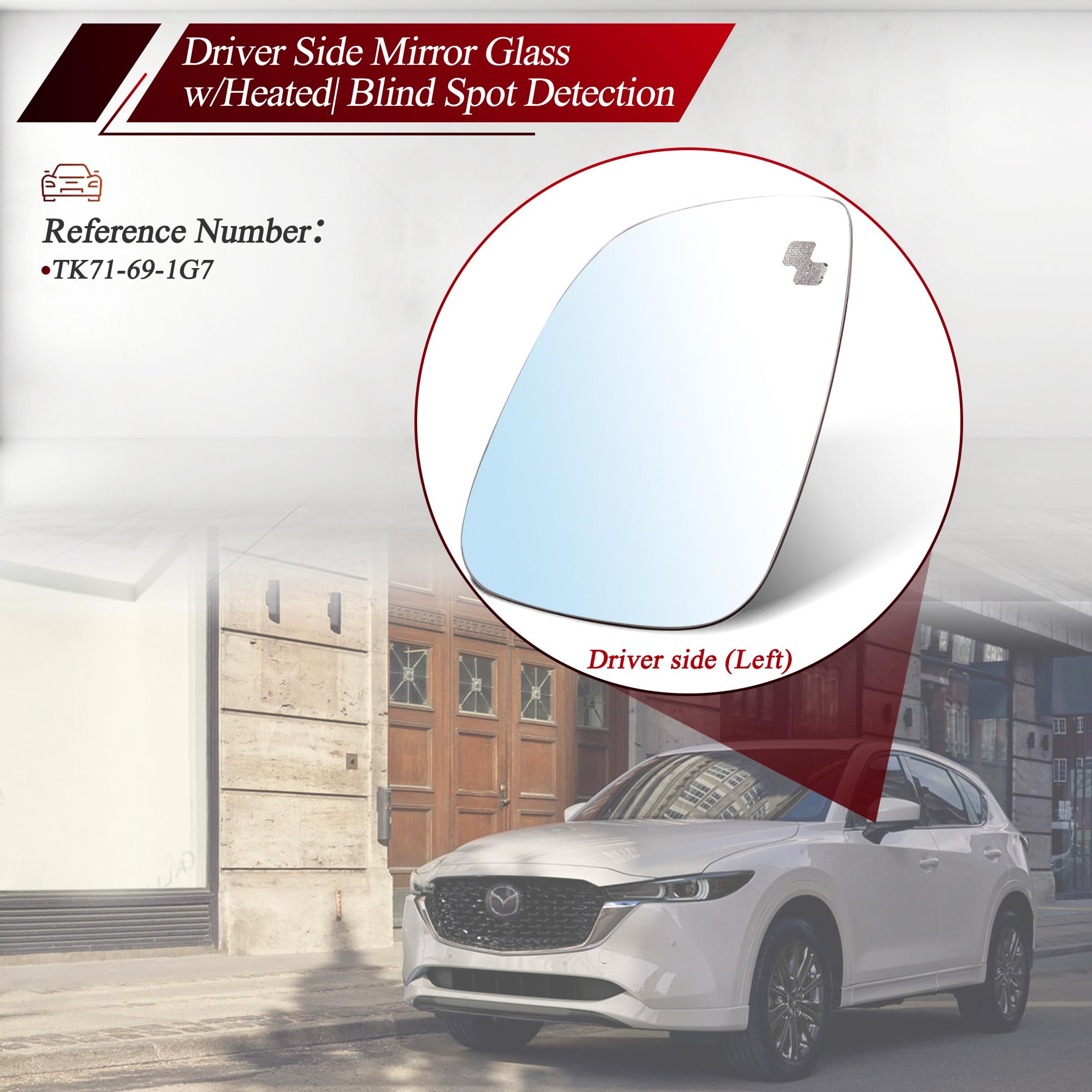 Amazon.com: GrteRokky Driver Side Mirror Glass w/Heated|Blind Spot